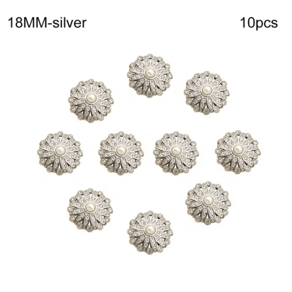 Retro Pearl Rhinestone Sewing Buttons For DIY Clothing Design 8