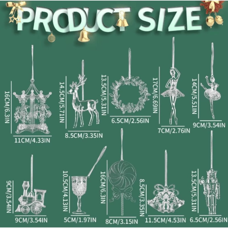 Transparent Acrylic Christmas Angel Ornaments For Tree Holiday Decor 11