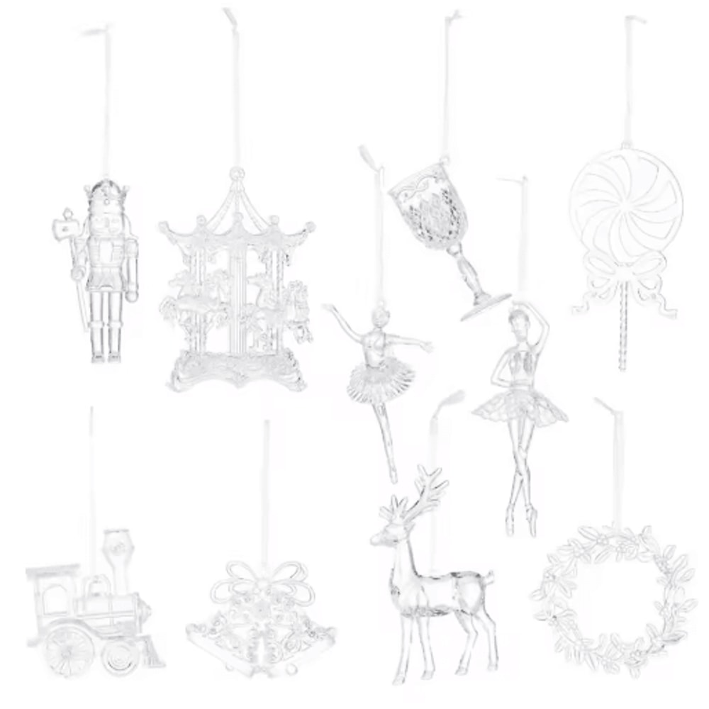 Transparent Acrylic Christmas Angel Ornaments For Tree Holiday Decor 13