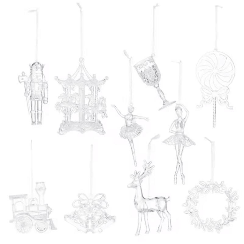 Transparent Acrylic Christmas Angel Ornaments For Tree Holiday Decor 13