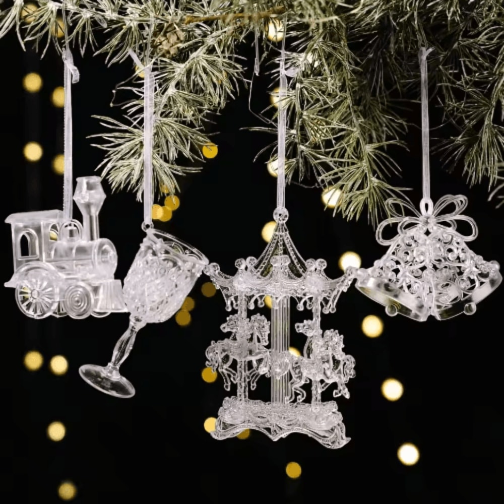 Transparent Acrylic Christmas Angel Ornaments For Tree Holiday Decor 15