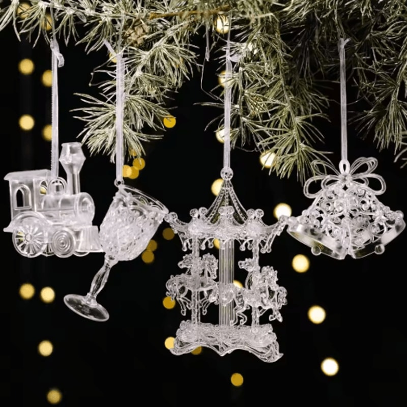 Transparent Acrylic Christmas Angel Ornaments For Tree Holiday Decor 15