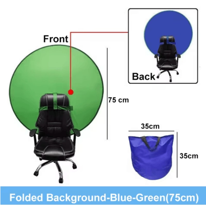 DoubleSided Green Blue Screen Backdrop For Gaming Live Streaming 3