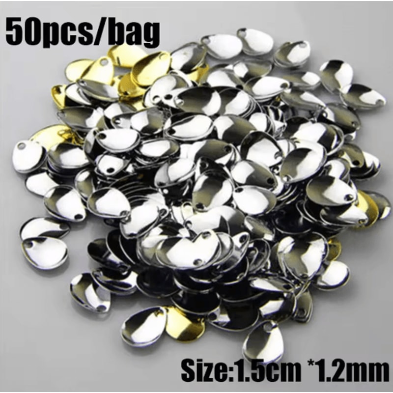 50PCS Nickel Fishing Spinner Blades For Flattie Plaice Rigs 2