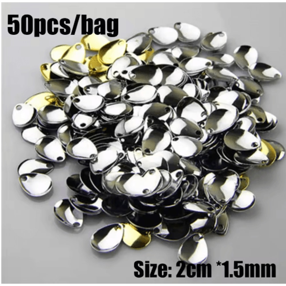 50PCS Nickel Fishing Spinner Blades For Flattie Plaice Rigs 4