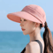 Foldable Wide Brim Ponytail Sun Hat For Women 3