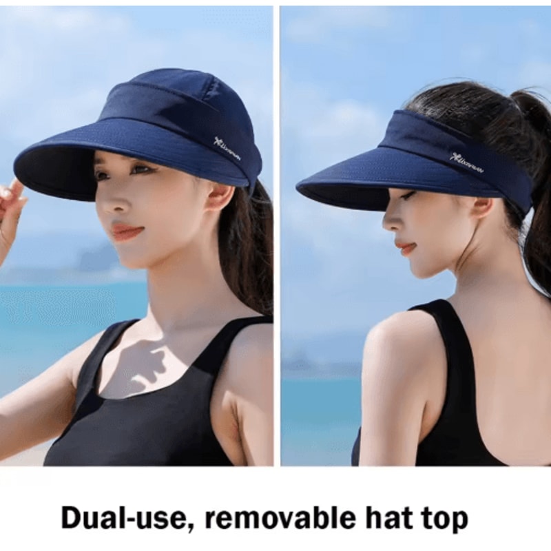 Foldable Wide Brim Ponytail Sun Hat For Women 0