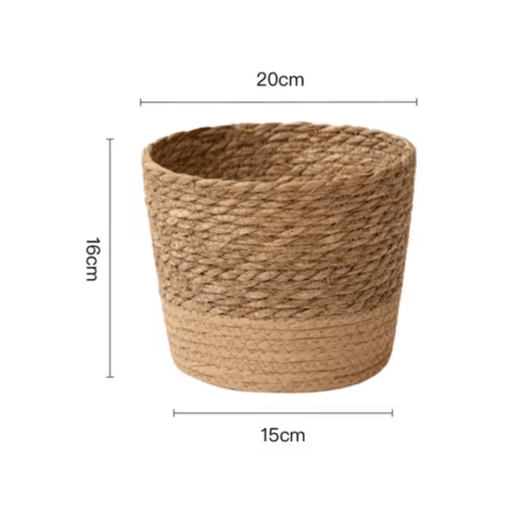 Handmade Woven Straw Planter Basket For Flowers Home Decor 2