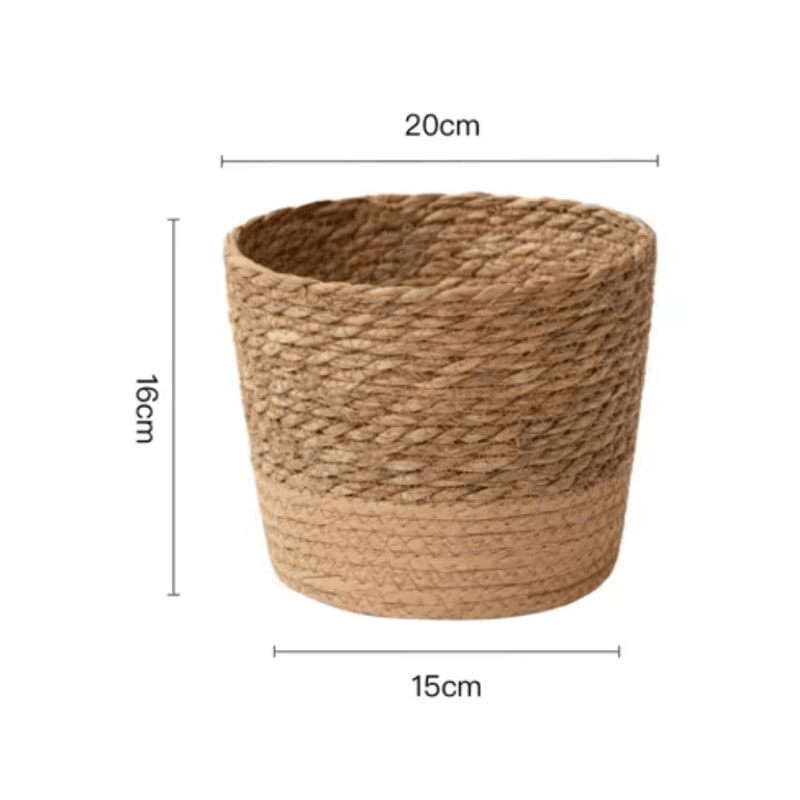 Handmade Woven Straw Planter Basket For Flowers Home Decor 2