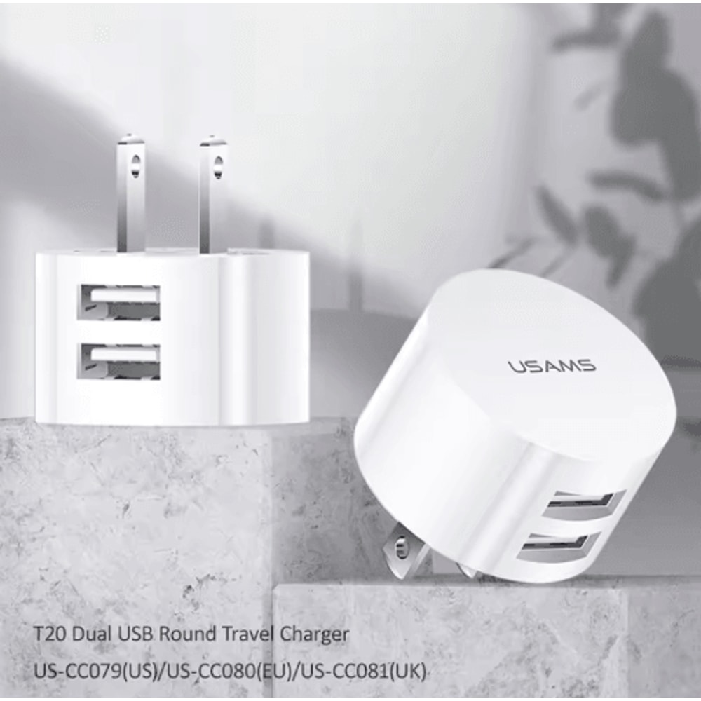 Dual USB Wall Charger With Fast 5V 21A Mobile Charging 5