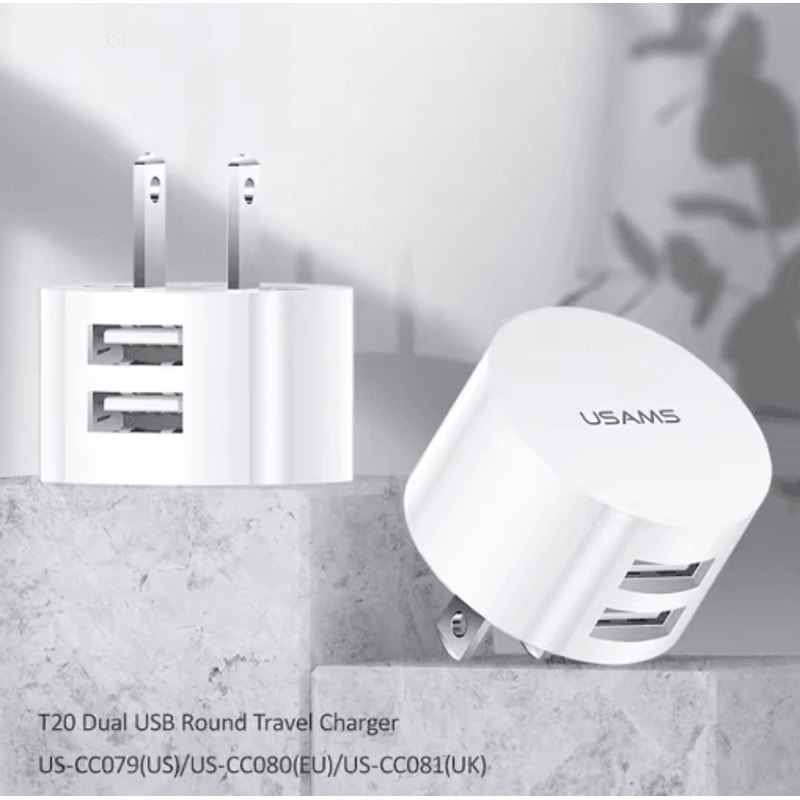 Dual USB Wall Charger With Fast 5V 21A Mobile Charging 5
