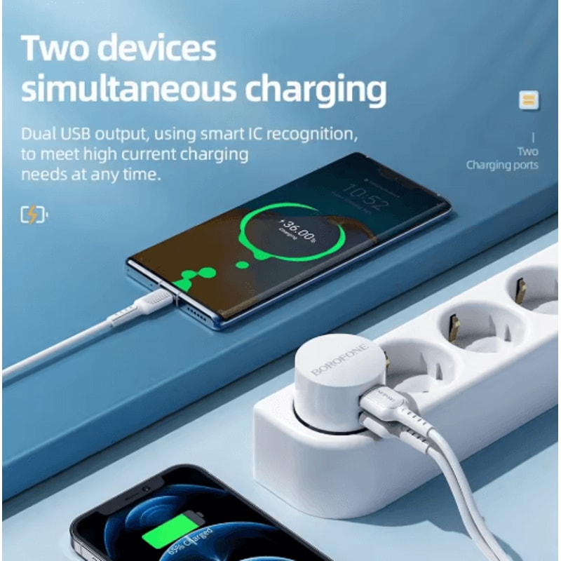Dual USB Wall Charger With Fast 5V 21A Mobile Charging 8