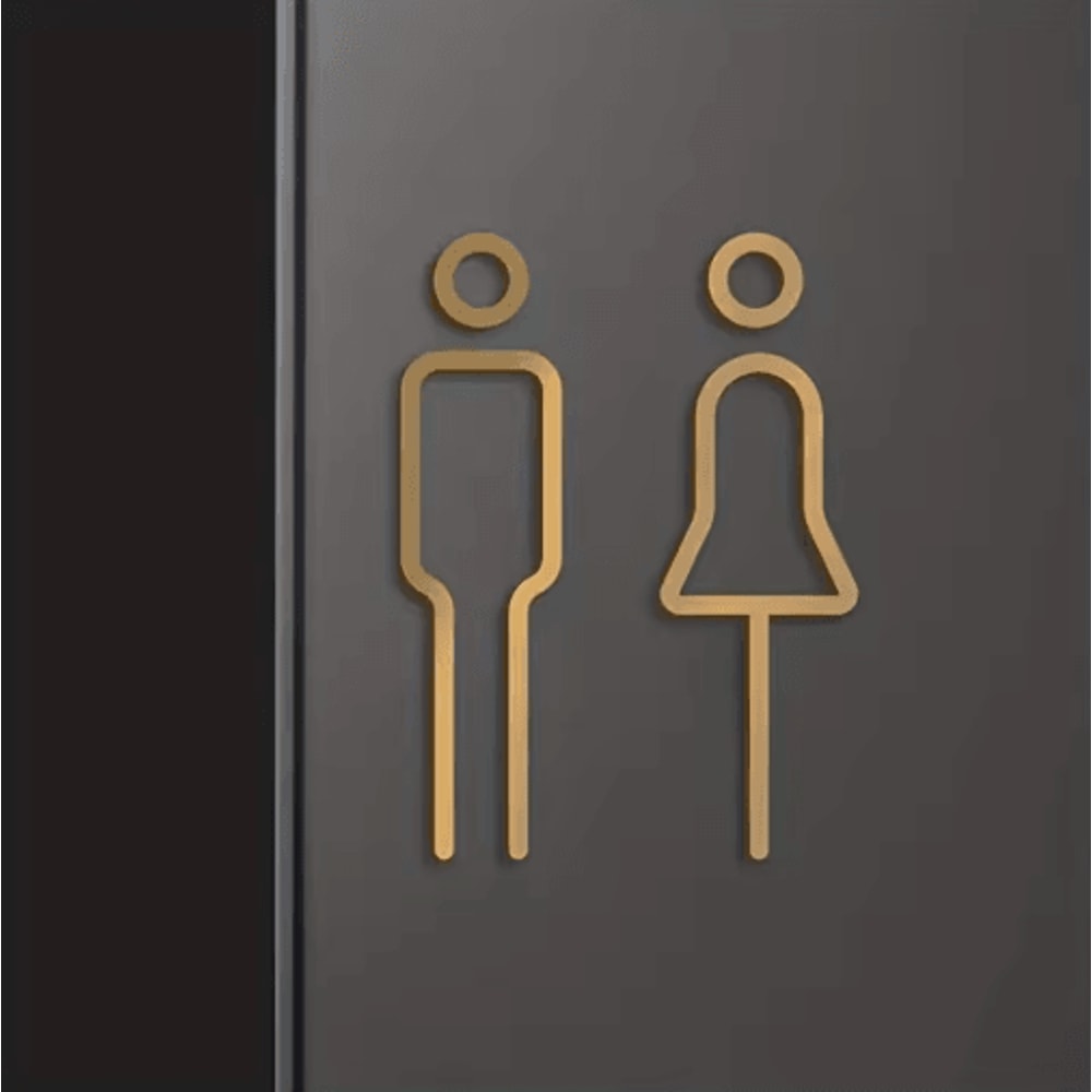 Brass Toilet Sign Plate For Washroom Bathroom Door Labeling 2