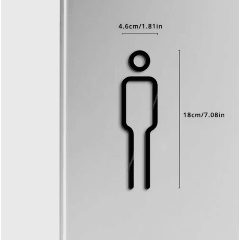 Brass Toilet Sign Plate For Washroom Bathroom Door Labeling 3