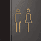 Brass Toilet Sign Plate For Washroom Bathroom Door Labeling 0