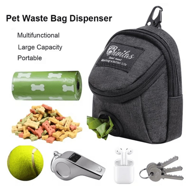 Portable Dog Treat Training Pouch With Poop Bag Dispenser 0