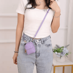 mini pu leather crossbody coin purse for women
