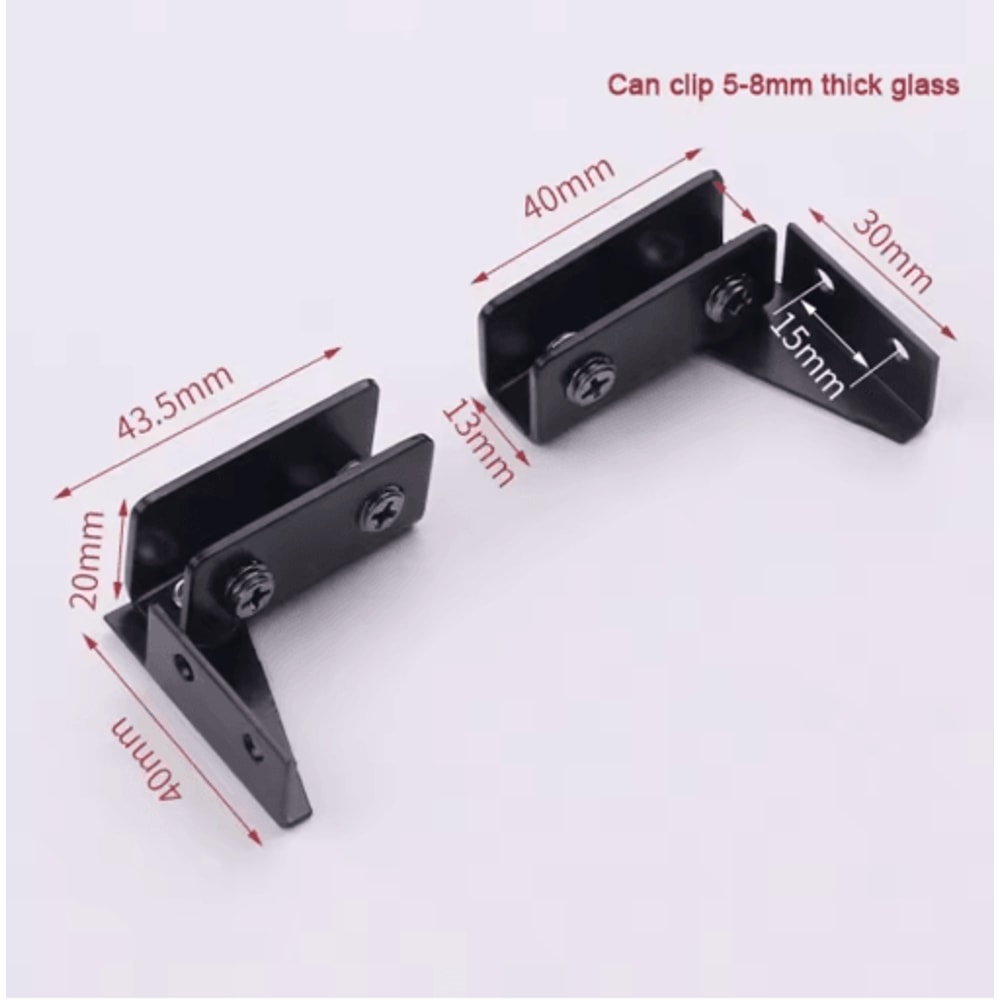 2PCS Zinc Alloy Glass Door Hinges For Wine Cabinets Glass Doors 10