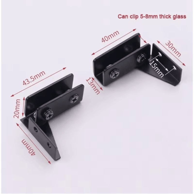 2PCS Zinc Alloy Glass Door Hinges For Wine Cabinets Glass Doors 10