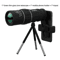 16x52 HighPower Monocular Telescope With Dual Focus LongRange Zoom 0