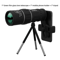 16x52 HighPower Monocular Telescope With Dual Focus LongRange Zoom 0