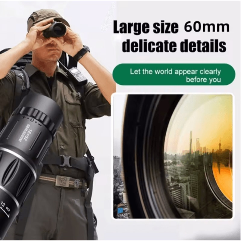 16x52 HighPower Monocular Telescope With Dual Focus LongRange Zoom 5