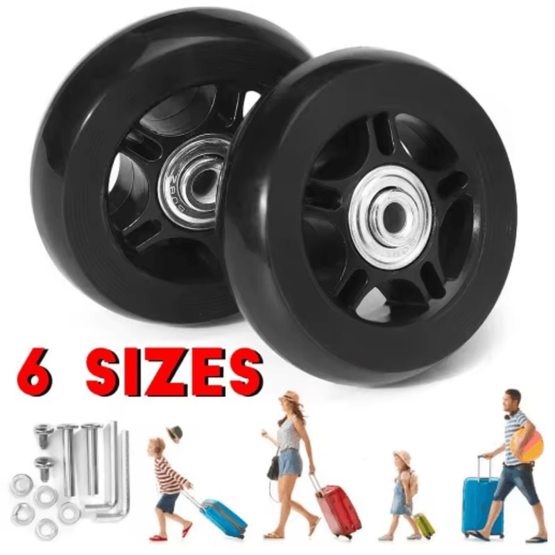 Silent Replacement Luggage Wheels Repair Kit With Axles Screws 0