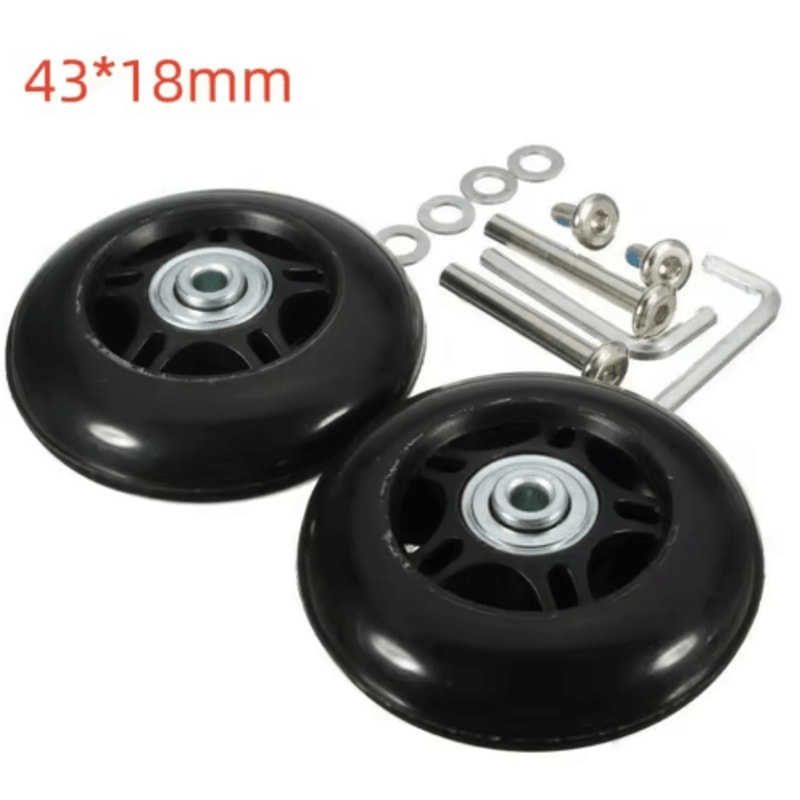 Silent Replacement Luggage Wheels Repair Kit With Axles Screws 4