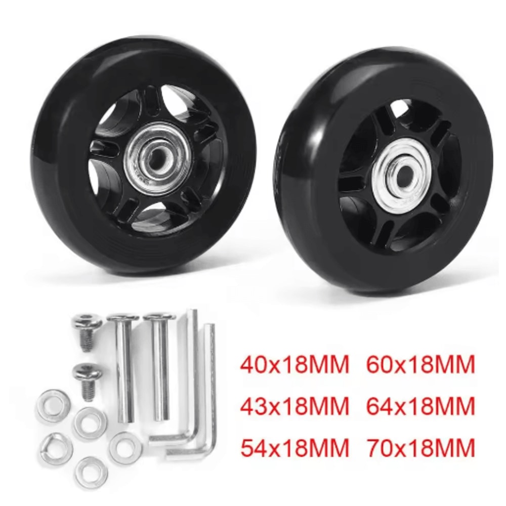 Silent Replacement Luggage Wheels Repair Kit With Axles Screws 8