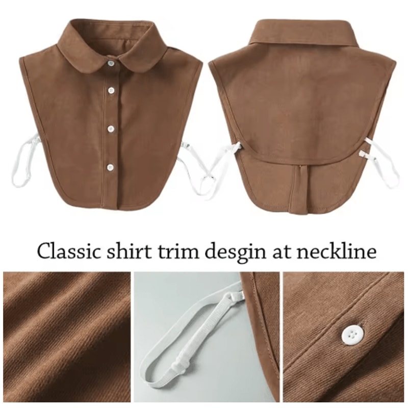 Vintage Detachable Fake Collar Blouse For Elegant Layered Styling 11