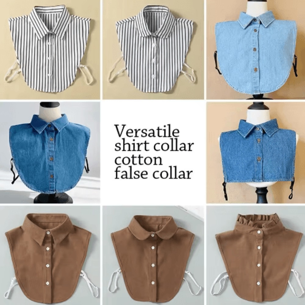 Vintage Detachable Fake Collar Blouse For Elegant Layered Styling 12