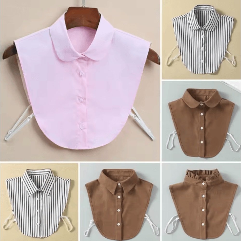 Vintage Detachable Fake Collar Blouse For Elegant Layered Styling 0