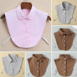 vintage detachable fake collar blouse for elegant layered styling