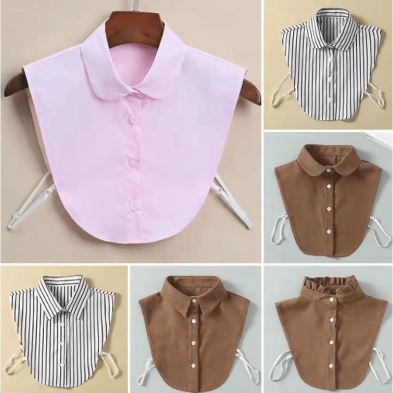 Vintage Detachable Fake Collar Blouse For Elegant Layered Styling 0