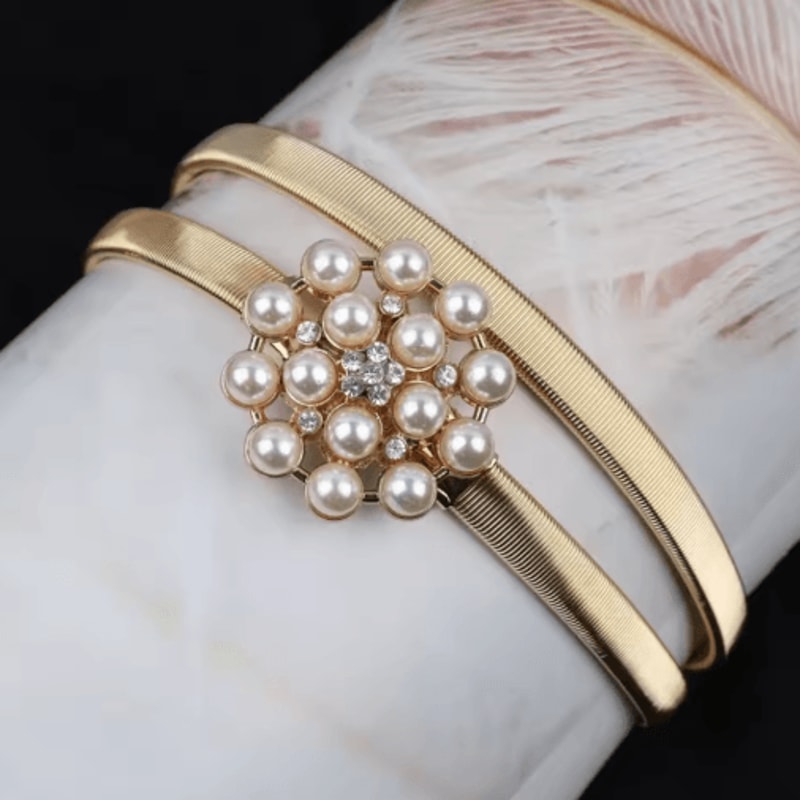 Luxury Elastic Gold Chain Waist Belt For Elegant Womens Fashion 2