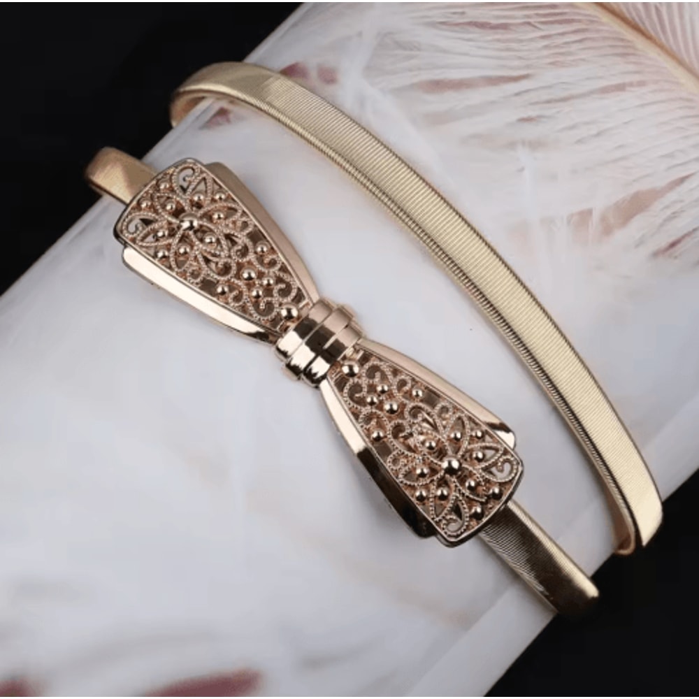 Luxury Elastic Gold Chain Waist Belt For Elegant Womens Fashion 7