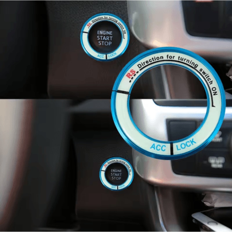 Luminous Alloy Car Ignition Switch Cover For Toyota Corolla Levin 7