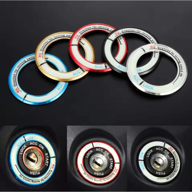 Luminous Alloy Car Ignition Switch Cover For Toyota Corolla Levin 8