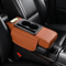 Universal PU Leather Car Armrest Cushion With Cup Holder Tissue Storage 4