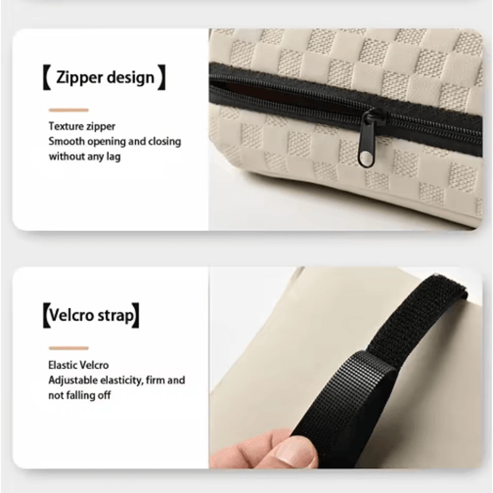 Universal PU Leather Car Armrest Cushion With Cup Holder Tissue Storage 9