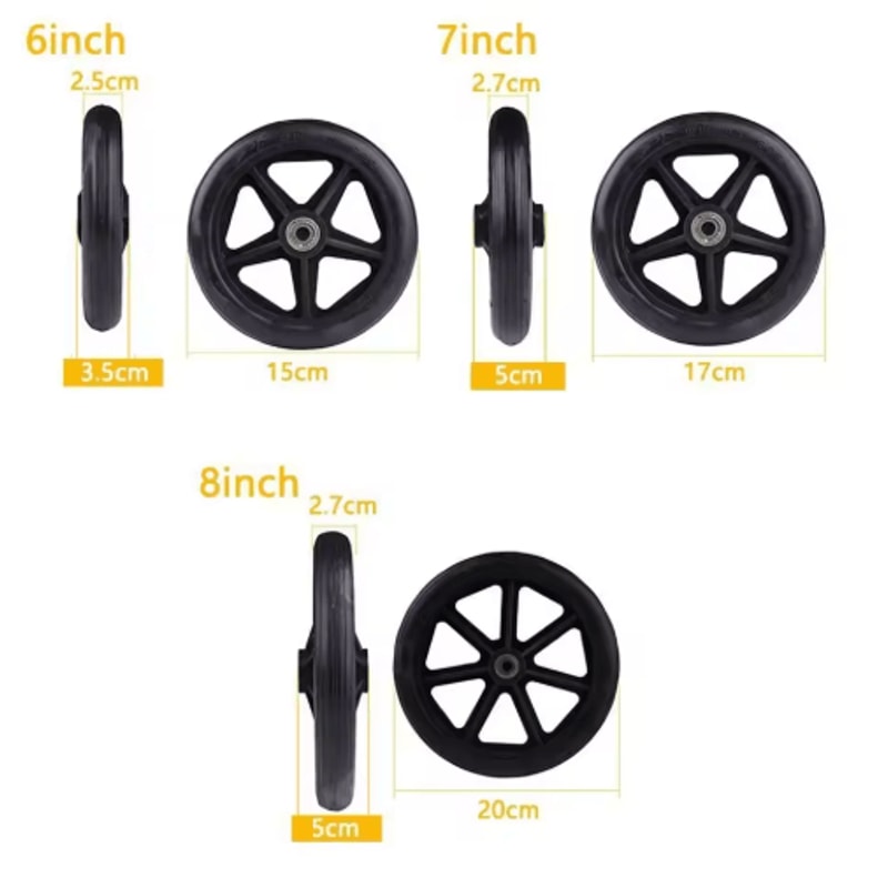 HeavyDuty Solid Wheelchair Front Caster Replacement Wheel 11