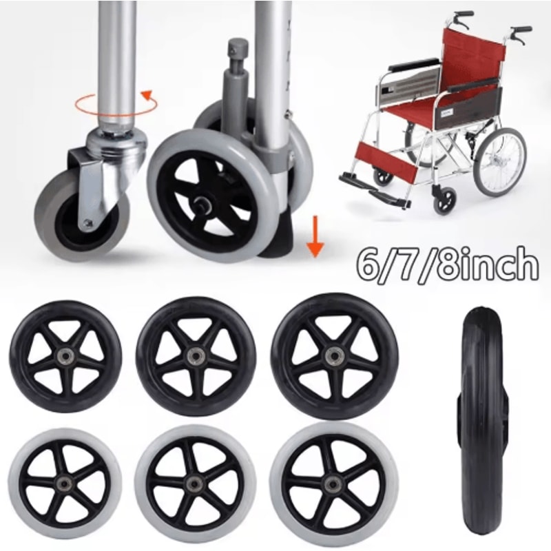 HeavyDuty Solid Wheelchair Front Caster Replacement Wheel 0