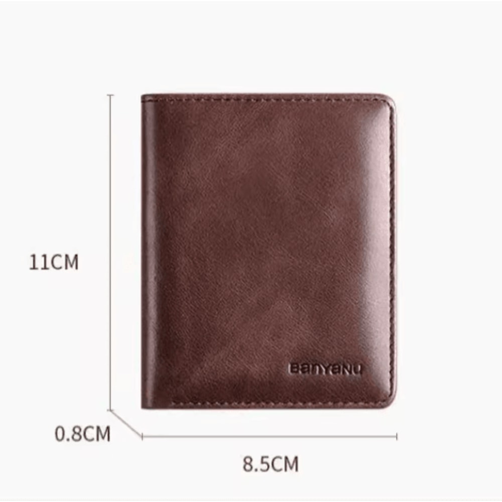 Vintage RFID Leather Mini Wallet For Men With Money Clip 4