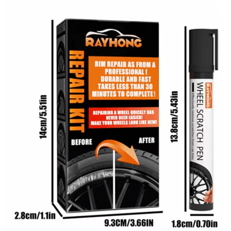 Portable Alloy Wheel Scratch Repair Kit For Car Rim TouchUps 1