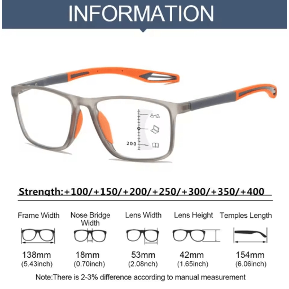 TR90 Progressive AntiBlue Light Multifocal Reading Glasses 8