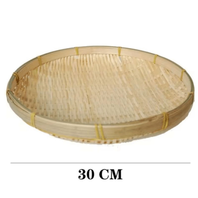 Handmade Woven Bamboo Bread Basket Tray For Kitchen Table Serving 1