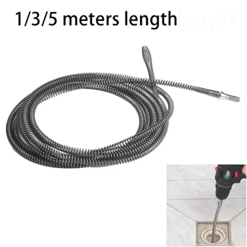 Electric Drill Drain Cleaner Spring For Fast Pipe Sink Clog Removal 0
