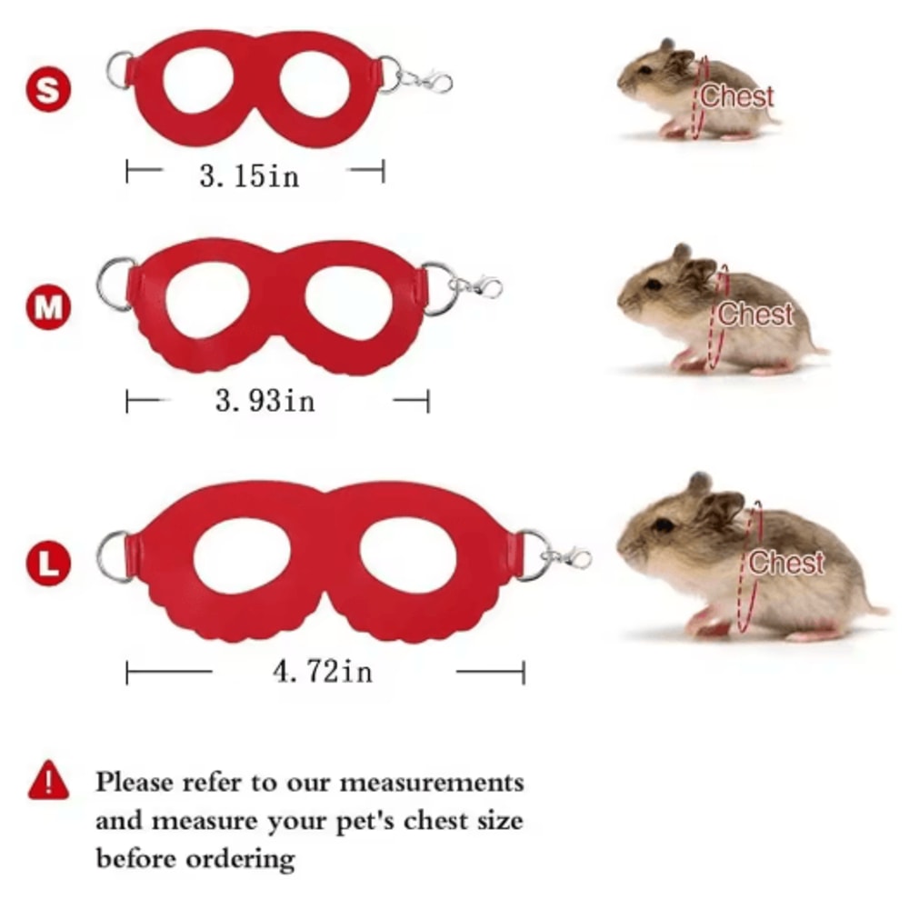 PU Leather Small Pet Harness Leash Set For Hamsters Guinea Pigs Sugar Gliders 4
