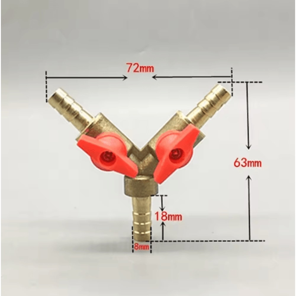 3Way Brass Ball Valve Hose Barb Connector For Fuel Water Air Lines 5