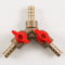 3Way Brass Ball Valve Hose Barb Connector For Fuel Water Air Lines 6